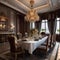 An opulent Victorian-style dining room with a grand table set for a lavish feast5
