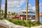 Opulent Yacht at Tropical Marina with Palm Trees, Nassau