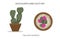 Opuntia basilaris Succulent and Cacti Set Vector Illustration