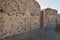 Opus reticulatum brickwork in an opus mixtum wall of Pompeii (Pompei