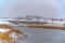 Oquirrh Lake with bridges viewed in December