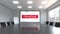 Oracle Corporation logo on the screen in a meeting room. Editorial 3D rendering