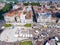 Oradea city center Union Square aerial view