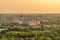 Oradea city viewed from above at sunset, Romania