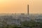 Oradea city viewed from above at sunset, Romania