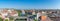 Oradea - Panorama of the historic center with Union Square, Saint Ladislau Bridge and Crisul River in Oradea, Romania