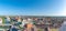 Oradea - Panorama of the historic center with Union Square, Saint Ladislau Bridge and Crisul River in Oradea, Romania