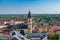 Oradea - St. Nicholas Cathedral viewed from above, Romania