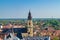 Oradea - St. Nicholas Cathedral viewed from above, Romania