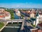 Oradea town center aerial view from the city hall