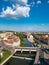 Oradea town center aerial view from the city hall tower