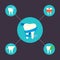 Oral health care and dental hygiene icons