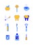 Oral hygiene dental thin line vector icons