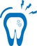 Oral infection icon, Mouth infection, Mouth pain blue vector icon.