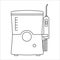 Oral irrigator vector outline icon. Water flosser symbol. Teeth brushing machine for interdental wash