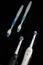 Oralcare Concepts. Pair of Electric and Manual Toothbrushes Together Over Black Background