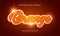 Orange 3d text style effect themed modern orange product