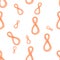 orange 8 eight numbers hand draw by watercolor isolated on bright background. Happy womans day seamless design pattern