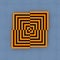 Orange Abstract Labyrinth Art Picture. 3d Rendering