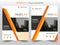 Orange Abstract triangle annual report brochure flyer design template vector, Leaflet cover presentation abstract flat background