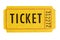 Orange admission one entrance ticket isolated white