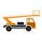 Orange aerial lifting platform. Utility vehicle. Car lift . Forklift truck