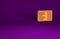 Orange Airport board icon isolated on purple background. Mechanical scoreboard. Info of flight on the billboard in the