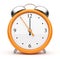 Orange alarm clock 3d. Icon. on white background