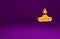 Orange Alcohol or spirit burner icon isolated on purple background. Chemical equipment. Minimalism concept. 3d