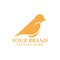 Orange animal luxurious romantic bird logo template