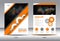 Orange Annual report template and ,info graphics elements,cover