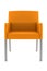 Orange armchair isolated on white background