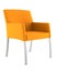 Orange armchair isolated on white background