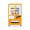 orange automatic vending machine, isolated vector illustration