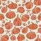 Orange autumn decorative pumpkin seamless pattern