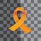 Orange awareness ribbon. Leukemia, Lymphoma Society and Multiple sclerosis