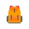 Orange back pack for study. Schoolbag illustration design