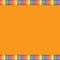 Orange background with colorful crayon border