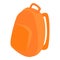 Orange backpack icon, isometric style