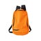 Orange backpack isolated with path