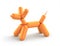 Orange balloon dog isolated on white including clipping path