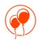 Orange balloons icon concept