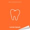 Orange banner with molar tooth icon