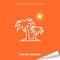 Orange banner with palm tree icon