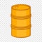 Orange barrel icon, cartoon style