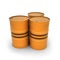 Orange barrels on a white background