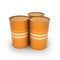 Orange barrels on a white background