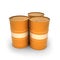 Orange barrels on a white background