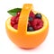 Orange basket with berry