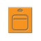 Orange Battery in pack icon isolated on white background. Lightning bolt symbol. Vector Illustration